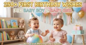 250+ First Birthday Wishes for Baby Boy and Baby Girl (With Card Messages & Captions)